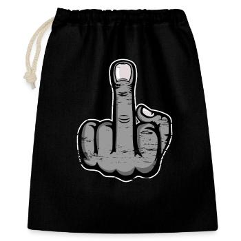 Middle Finger Stinky Finger Design Grey used - Gift Bag 40 x 50 cm - black - Front