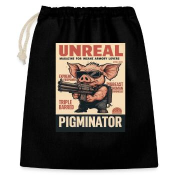 Pigminator: Unreal Magazin Cover - Geschenkbeutel aus Baumwolle (40 x 50 cm) - Schwarz - Vorne