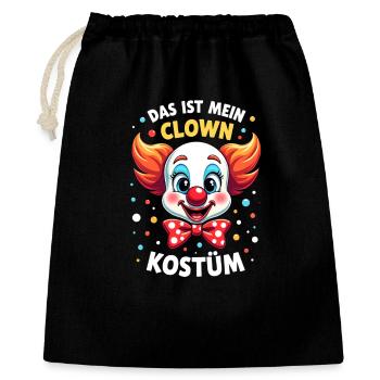 Karneval Clown Kostüm Fasching Fastnacht - Geschenkbeutel aus Baumwolle (40 x 50 cm) - Schwarz - Vorne