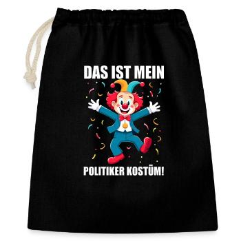 Karneval Kostüm Politiker Fasching Fastnacht - Geschenkbeutel aus Baumwolle (40 x 50 cm) - Schwarz - Vorne