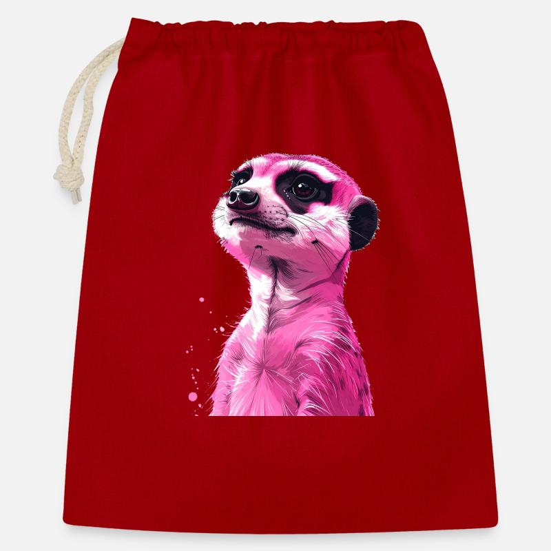 Suricate rose - Sac cadeau 40 x 50 cm - rouge