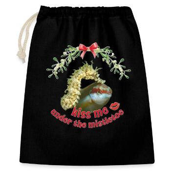 Mistletoe Kiss – Christmas Sea Greetings - Gift Bag 40 x 50 cm - black - Front