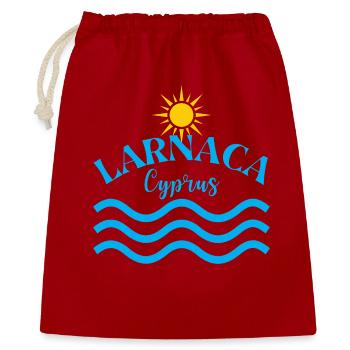 Larnaka-Zypern-Sonnenwellen - Geschenkbeutel aus Baumwolle (40 x 50 cm) - Rot - Vorne