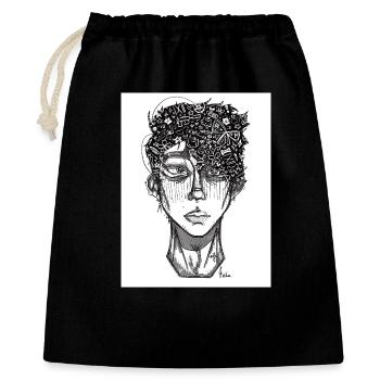 Gribouillez le visage - Sac cadeau 40 x 50 cm - noir - Devant