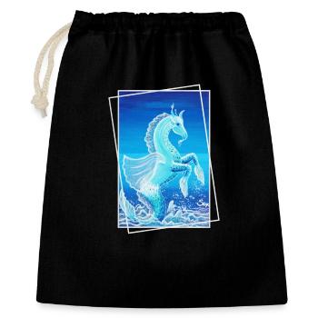 Drache Wasserdrache Fimaro Sonja Ariel von Staden - Geschenkbeutel aus Baumwolle (40 x 50 cm) - Schwarz - Vorne
