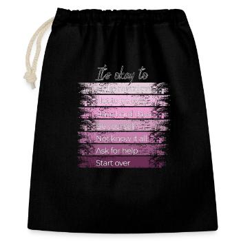It's okay to start over. - Gift Bag 40 x 50 cm - black - Front