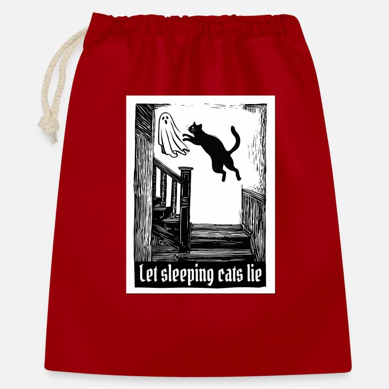 Let sleeping cats lie - Geschenkbeutel aus Baumwolle (40 x 50 cm) - Rot