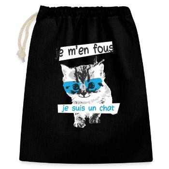 Chat Humour Geek Mignon Phrase drôle - Sac cadeau 40 x 50 cm - noir - Devant