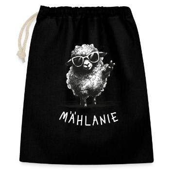 Mählanie – Funny pun with sheep Melanie - Gift Bag 40 x 50 cm - black - Front