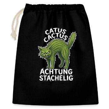 Catus Cactus Stachelkatze Antisocial - Geschenkbeutel aus Baumwolle (40 x 50 cm) - Schwarz - Vorne