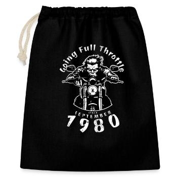 45e anniversaire à plein régime depuis 09/1980 - Sac cadeau 40 x 50 cm - noir - Devant