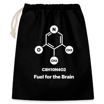 Caffeine Molecule Graphic Fuel for the Brain - Gift Bag 40 x 50 cm - black - Front