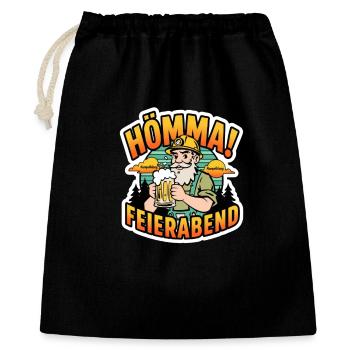 Hömma Feierabend - Geschenkbeutel aus Baumwolle (40 x 50 cm) - Schwarz - Vorne