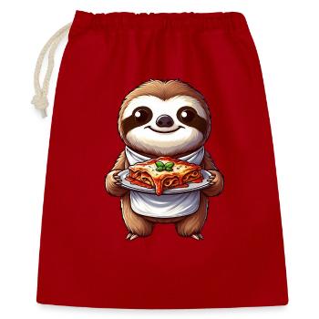 Cute Sloth Lasagna Cartoon Italian Food - Gift Bag 40 x 50 cm - red - Front
