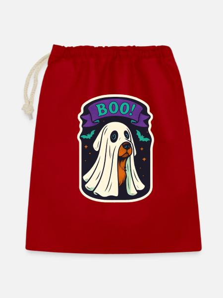 Boo! - Geschenkbeutel aus Baumwolle (40 x 50 cm) - Rot