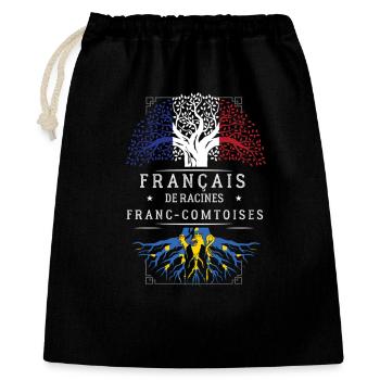 Francais De Racines Franc Comtoises T-Shirt Cad... - Sac cadeau 40 x 50 cm - noir - Devant