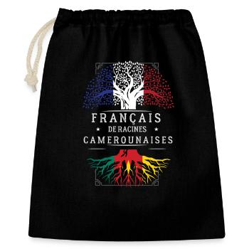 Francais De Racines Camerounaises T-Shirt Cadea... - Sac cadeau 40 x 50 cm - noir - Devant