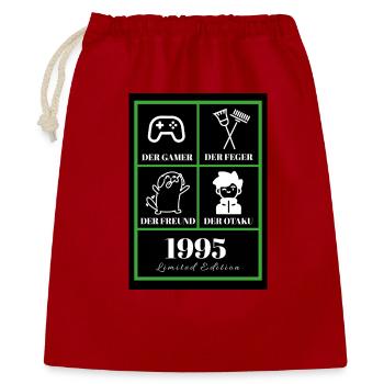 Marvin_T-shirt_grün - Geschenkbeutel aus Baumwolle (40 x 50 cm) - Rot - Vorne
