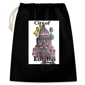London Sketch: City Landmark Palette - Geschenkbeutel aus Baumwolle (40 x 50 cm) - Schwarz - Vorne