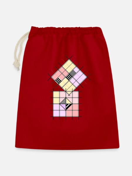 Geometrische Form - Geschenkbeutel aus Baumwolle (40 x 50 cm) - Rot