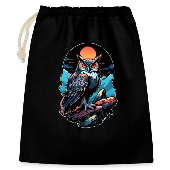 Great Owl Eagle Owl by Moonlight - Gift Bag 40 x 50 cm - black - Front