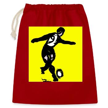 Silhouette de football sur un jaune vif - Sac cadeau 40 x 50 cm - rouge - Devant
