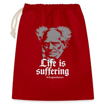 La vie souffre : Schopenhauer Tee - Sac cadeau 40 x 50 cm - rouge - Devant