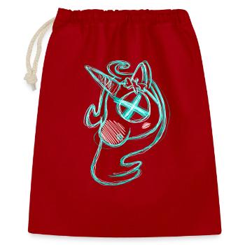Totes Uni Grün - Geschenkbeutel aus Baumwolle (40 x 50 cm) - Rot - Vorne