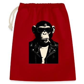 Monkey Rebel in Leather - Gift Bag 40 x 50 cm - red - Front