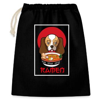 Cavalier King Charles Spaniel Ramen Japanese Dog - Gift Bag 40 x 50 cm - black - Front
