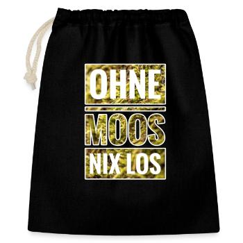 Ohne Moos Nix Los - Geschenkbeutel aus Baumwolle (40 x 50 cm) - Schwarz - Vorne