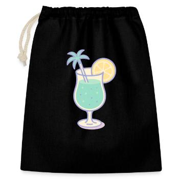 Sippin’ in Paradise - Geschenkbeutel aus Baumwolle (40 x 50 cm) - Schwarz - Vorne