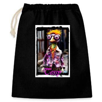 Personnage de dessin animé de poupée d'artiste colorée - Sac cadeau 40 x 50 cm - noir - Devant