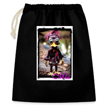 Eingängiges Steampunk-Maskottchen Mädchen Street - Geschenkbeutel aus Baumwolle (40 x 50 cm) - Schwarz - Vorne