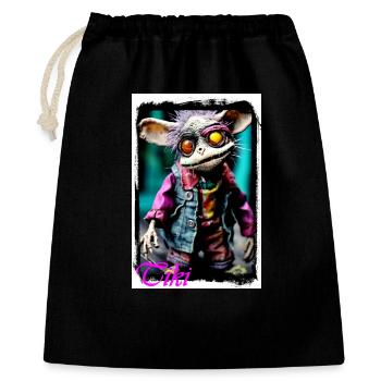 Poupée créature individuelle aux yeux brillants - Sac cadeau 40 x 50 cm - noir - Devant