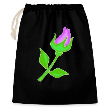 Rose dans une teinte violette - Sac cadeau 40 x 50 cm - noir - Devant