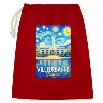 Villeurbanne, France - Gift Bag 40 x 50 cm - red - Front