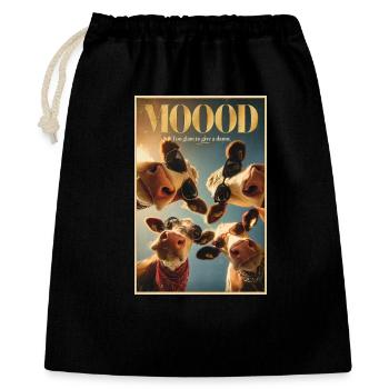 Mood Moo : Affiche Glam Cow - Sac cadeau 40 x 50 cm - noir - Devant