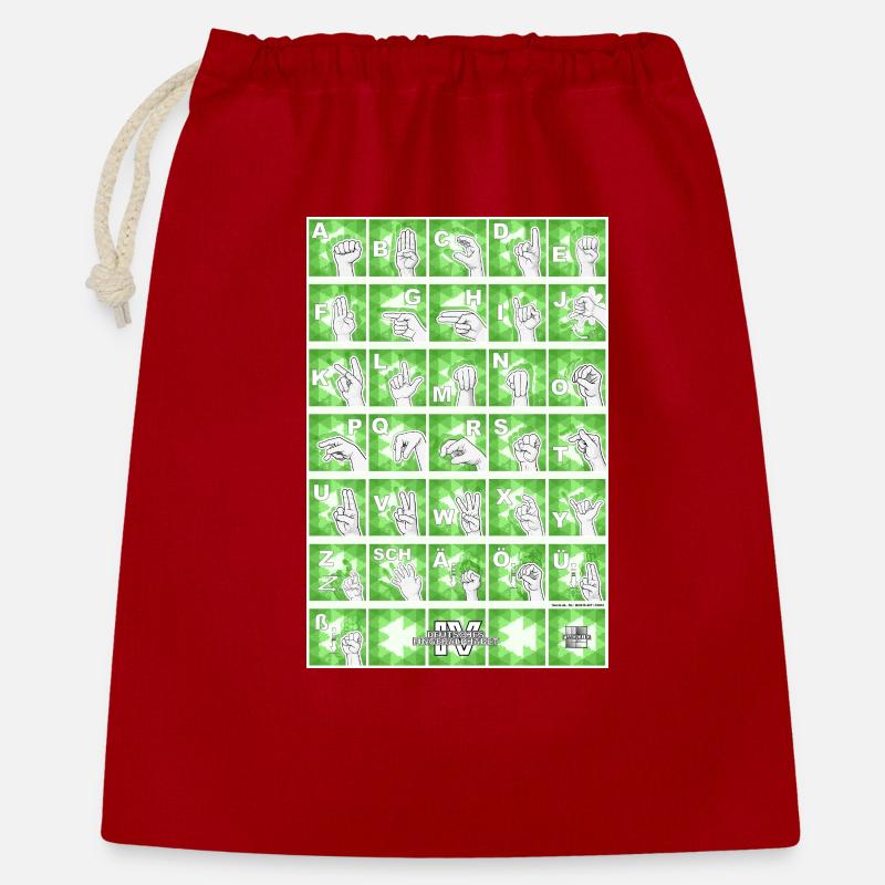 German Finger Alphabet 4 / - Gift Bag 40 x 50 cm - red