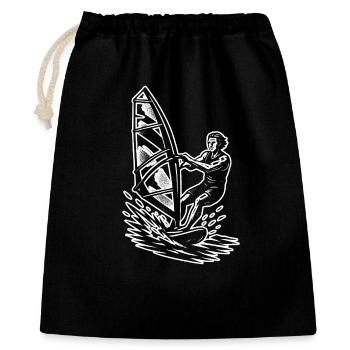 Funny Windsurf Motif - Gift Bag 40 x 50 cm - black - Front