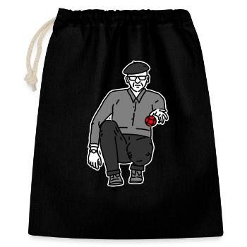 Joueur de pétanque gaucher - Sac cadeau 40 x 50 cm - noir - Devant