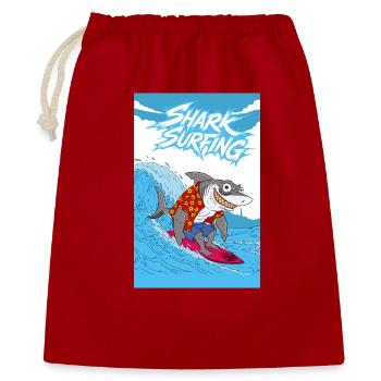 Surf sur les requins - Sac cadeau 40 x 50 cm - rouge - Devant