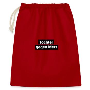 Daughter against Merz black and white plain CDU - Gift Bag 40 x 50 cm - red - Front