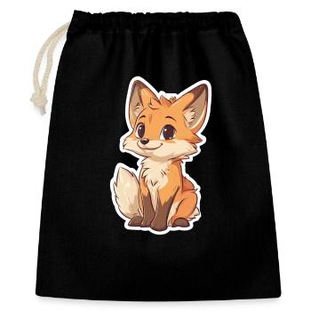 Fuchs - Geschenkbeutel aus Baumwolle (40 x 50 cm) - Schwarz - Vorne