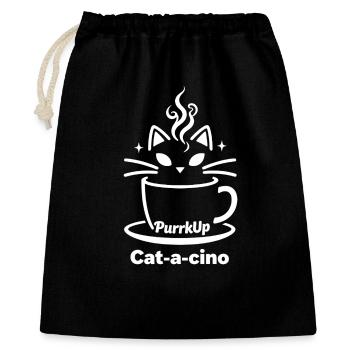 PurrkUp Cat-a-cino Mug Cat Lovers and Coffee Fans - Gift Bag 40 x 50 cm - black - Front