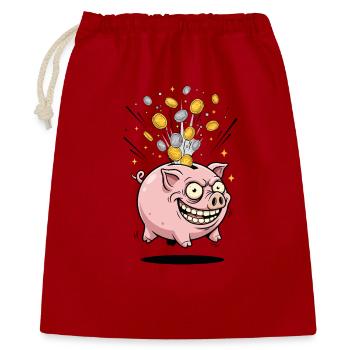 Piggy Bank Coin Rain Fun - Gift Bag 40 x 50 cm - red - Front