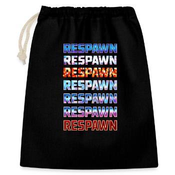 Respawn Neon-Verlaufs-Logo-Stil - Geschenkbeutel aus Baumwolle (40 x 50 cm) - Schwarz - Vorne