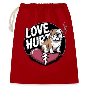 Love Hurts Bulldog - Gift Bag 40 x 50 cm - red - Front