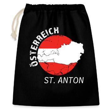 St. Anton  - Geschenkbeutel aus Baumwolle (40 x 50 cm) - Schwarz - Vorne