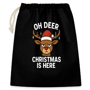 Oh Cerf - Noël est là - Sac cadeau 40 x 50 cm - noir - Devant